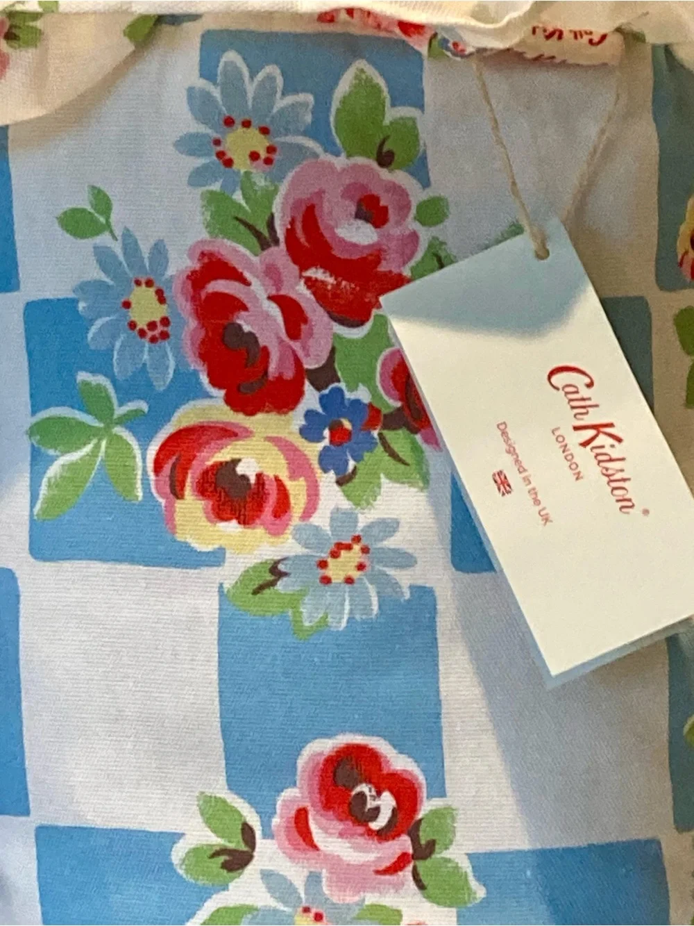 NWT Cath Kidston pair of bolster pillows- checked pattern